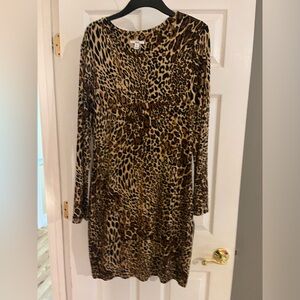 INC leopard print swing dress